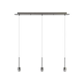 D0907SN  Carrie Satin Nickel 3 Light Linear E27 Universal Pendant (FRAME ONLY), Suitable For A Vast Selection Of Shades